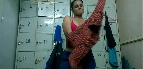  Indian College Girl Changing Her Sports Wear After Gym Homemade